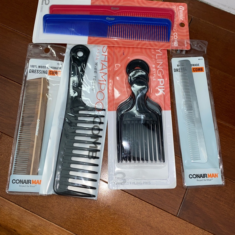 Comb set: 9 inch, Handmade dresser comb, Piks, Wide teeth comb, & 100% Wood Comb
